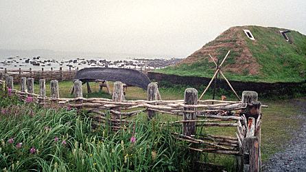 L'Anse aux Meadows house and boat