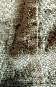 seam in linen fabric